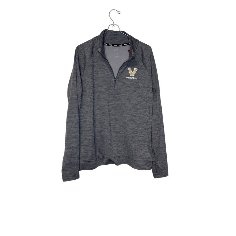 Nike Women Top Pacer 1/2 Zip Long Sleeve Boxy Crop Gray Large